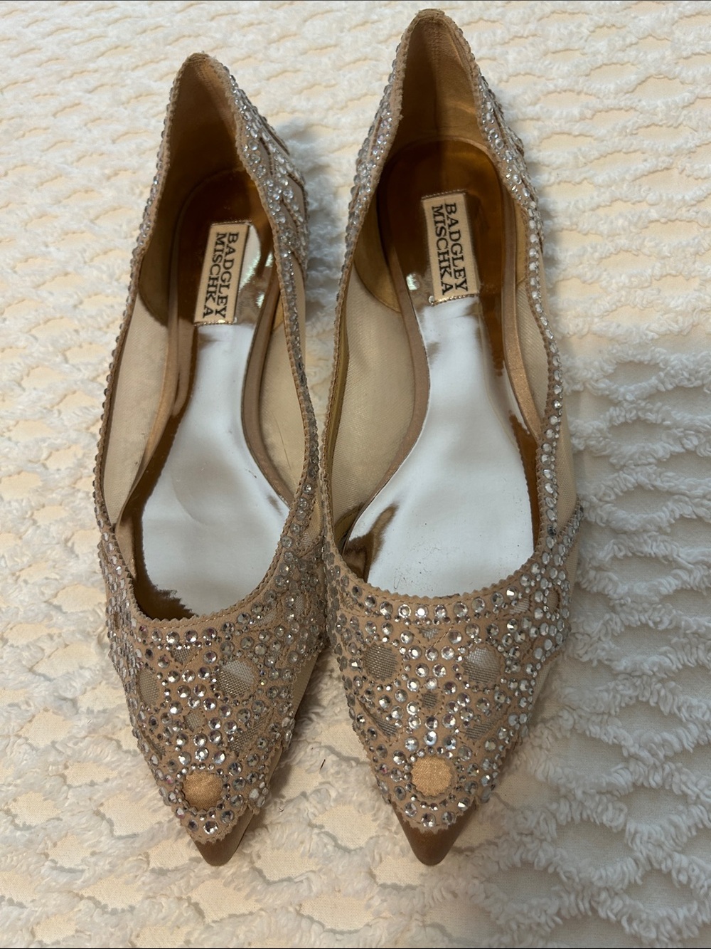 Badgley mischka Gigi jeweled flats size 8